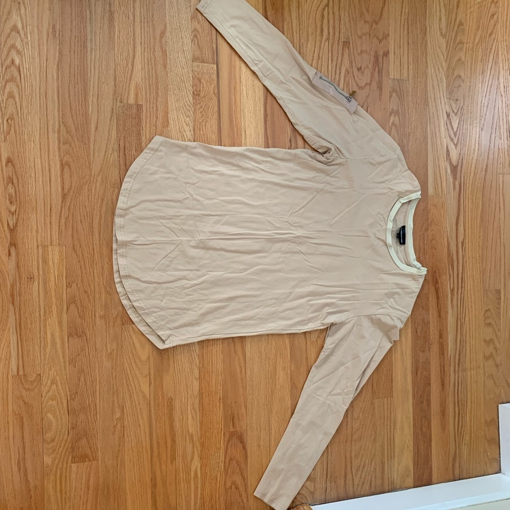 Maniere De Voir Long Sleeve Tan Slim Fit